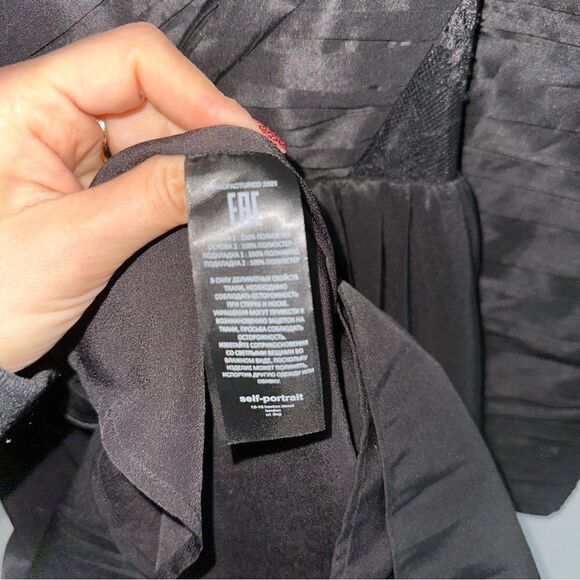 Self Portrait Black Taffeta Mini Dress - Picture 10 of 10